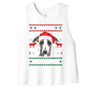 Greyhound Merry Woofmas Gift For Christmas Clothes Xmas Cool Gift Women's Racerback Cropped Tank