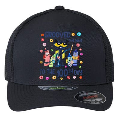 Grooved My Way To The 100th Day Pete Cat 100 Days Of School Flexfit Unipanel Trucker Cap