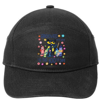 Grooved My Way To The 100th Day Pete Cat 100 Days Of School 7-Panel Snapback Hat