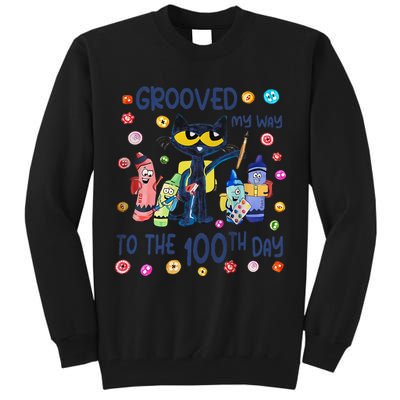 Grooved My Way To The 100th Day Pete Cat 100 Days Of School Tall Sweatshirt
