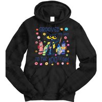 Grooved My Way To The 100th Day Pete Cat 100 Days Of School Tie Dye Hoodie