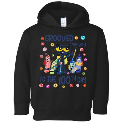 Grooved My Way To The 100th Day Pete Cat 100 Days Of School Toddler Hoodie