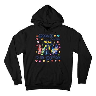 Grooved My Way To The 100th Day Pete Cat 100 Days Of School Tall Hoodie