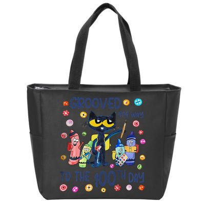 Grooved My Way To The 100th Day Pete Cat 100 Days Of School Zip Tote Bag