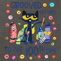Grooved My Way To The 100th Day Pete Cat 100 Days Of School Cotton Canvas Backpack