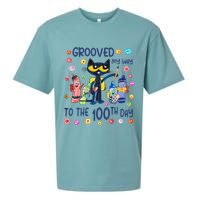 Grooved My Way To The 100th Day Pete Cat 100 Days Of School Sueded Cloud Jersey T-Shirt