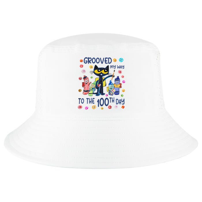 Grooved My Way To The 100th Day Pete Cat 100 Days Of School Cool Comfort Performance Bucket Hat