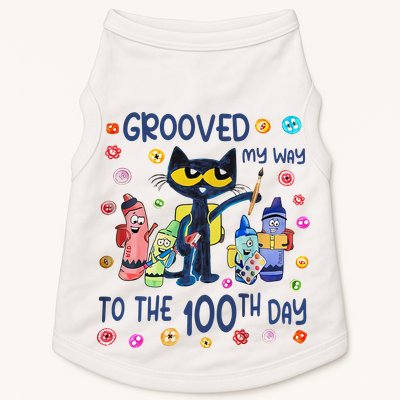 Grooved My Way To The 100th Day Pete Cat 100 Days Of School Doggie Tank