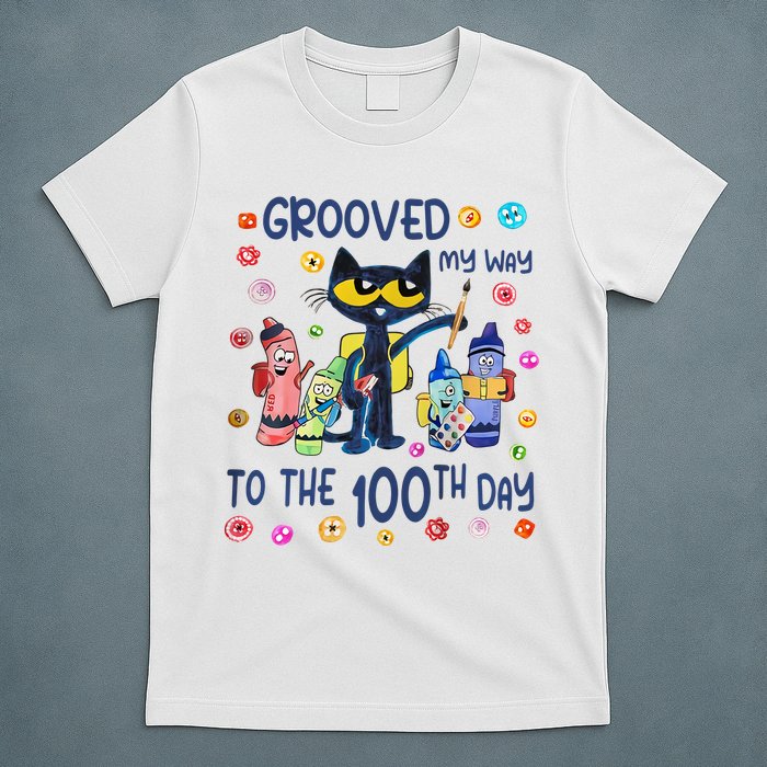 Grooved My Way To The 100th Day Pete Cat 100 Days Of School T-Shirt