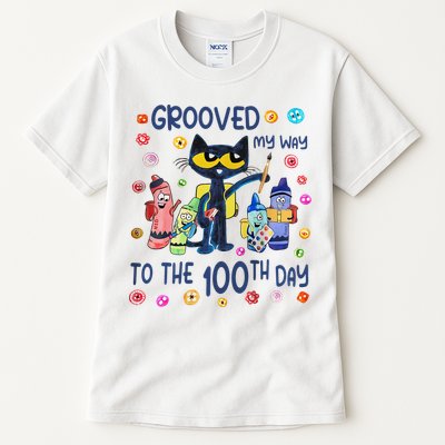 Grooved My Way To The 100th Day Pete Cat 100 Days Of School Tall T-Shirt