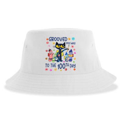 Grooved My Way To The 100th Day Pete Cat 100 Days Of School Sustainable Bucket Hat