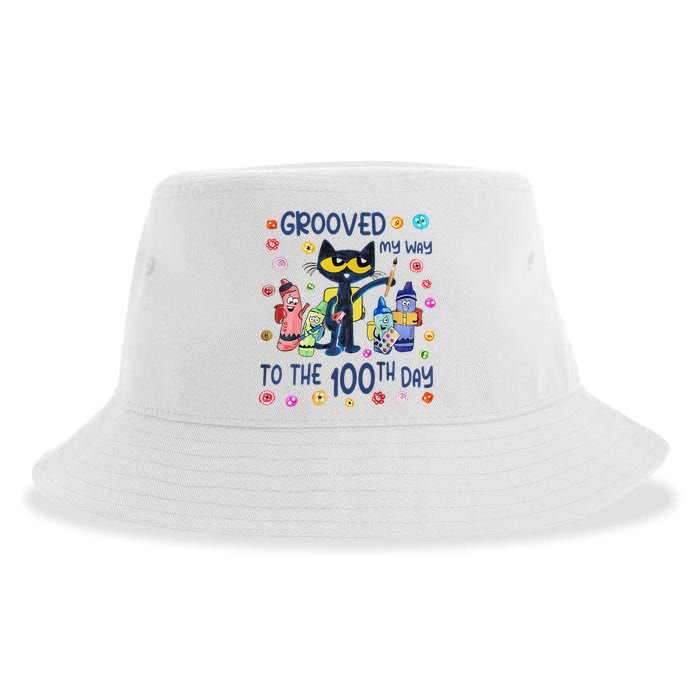 Grooved My Way To The 100th Day Pete Cat 100 Days Of School Sustainable Bucket Hat