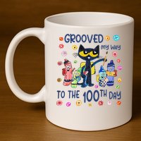 Grooved My Way To The 100th Day Pete Cat 100 Days Of School 11oz C Handle Ceramic Mug