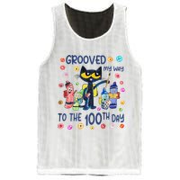 Grooved My Way To The 100th Day Pete Cat 100 Days Of School Mesh Reversible Basketball Jersey Tank
