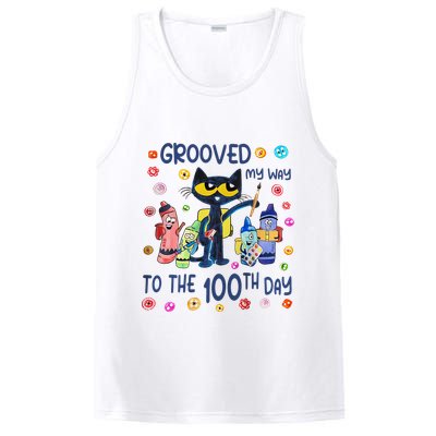 Grooved My Way To The 100th Day Pete Cat 100 Days Of School PosiCharge Competitor Tank