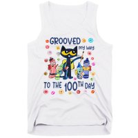 Grooved My Way To The 100th Day Pete Cat 100 Days Of School Tank Top