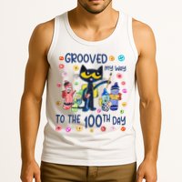Grooved My Way To The 100th Day Pete Cat 100 Days Of School Tank Top