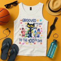 Grooved My Way To The 100th Day Pete Cat 100 Days Of School Tank Top