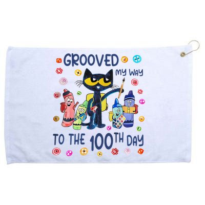 Grooved My Way To The 100th Day Pete Cat 100 Days Of School Grommeted Golf Towel