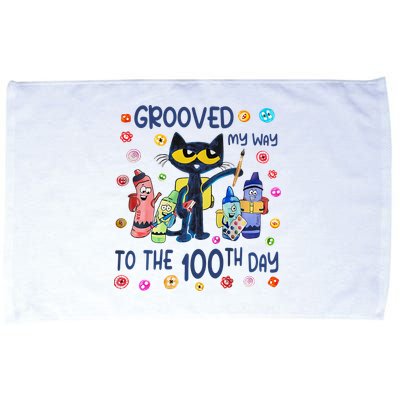 Grooved My Way To The 100th Day Pete Cat 100 Days Of School Microfiber Hand Towel