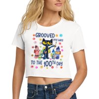 Grooved My Way To The 100th Day Pete Cat 100 Days Of School Crop Top