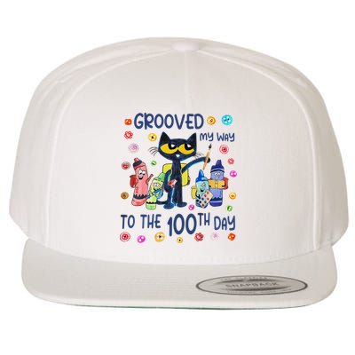 Grooved My Way To The 100th Day Pete Cat 100 Days Of School Wool Snapback Cap
