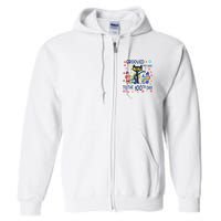 Grooved My Way To The 100th Day Pete Cat 100 Days Of School Full Zip Hoodie