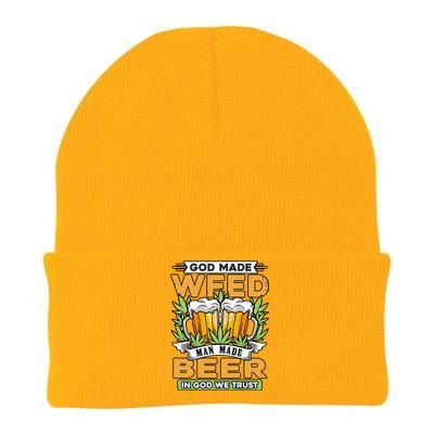 God Made Weeb Man Made Beer Knit Cap Winter Beanie