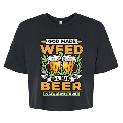 God Made Weeb Man Made Beer Bella+Canvas Jersey Crop Tee