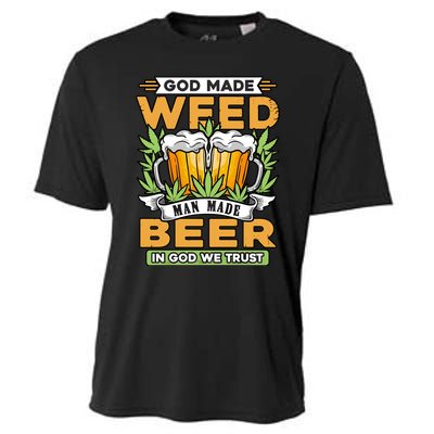 God Made Weeb Man Made Beer Cooling Performance Crew T-Shirt