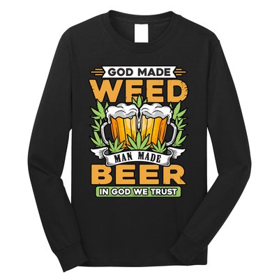 God Made Weeb Man Made Beer Long Sleeve Shirt