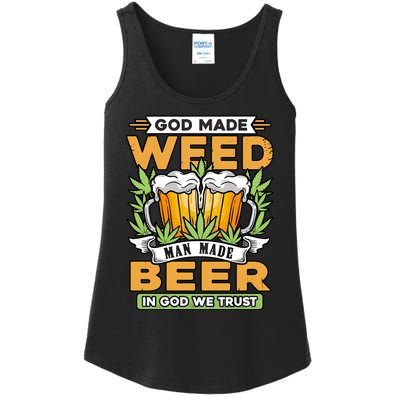 God Made Weeb Man Made Beer Ladies Essential Tank