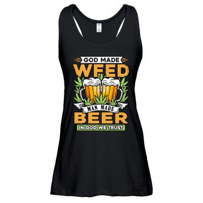 God Made Weeb Man Made Beer Ladies Essential Flowy Tank