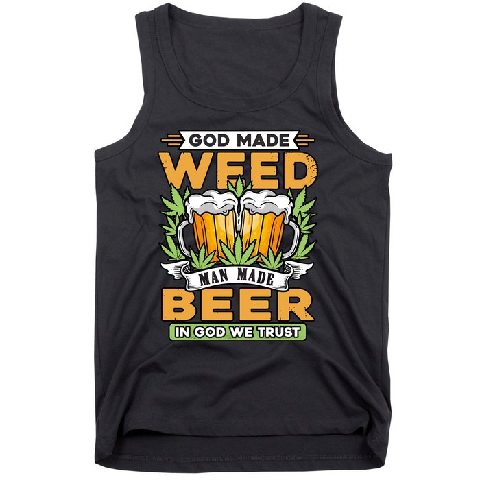 God Made Weeb Man Made Beer Tank Top