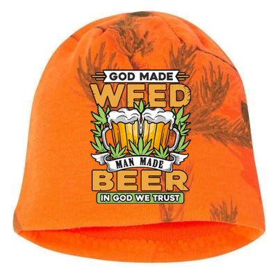 God Made Weeb Man Made Beer Kati - Camo Knit Beanie