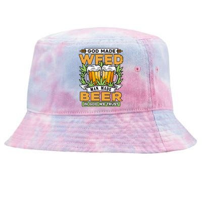 God Made Weeb Man Made Beer Tie-Dyed Bucket Hat