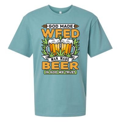 God Made Weeb Man Made Beer Sueded Cloud Jersey T-Shirt