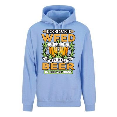 God Made Weeb Man Made Beer Unisex Surf Hoodie