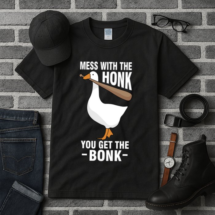 Goose Mess With The Honk You Get The Bonk Tall T-Shirt