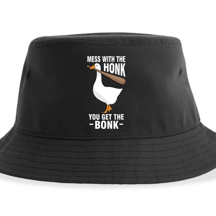 Goose Mess With The Honk You Get The Bonk Sustainable Bucket Hat