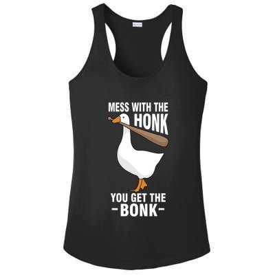 Goose Mess With The Honk You Get The Bonk Ladies PosiCharge Competitor Racerback Tank