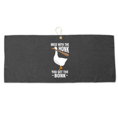 Goose Mess With The Honk You Get The Bonk Large Microfiber Waffle Golf Towel