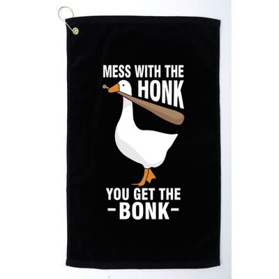 Goose Mess With The Honk You Get The Bonk Golf Towel