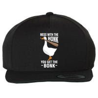 Goose Mess With The Honk You Get The Bonk Wool Snapback Cap