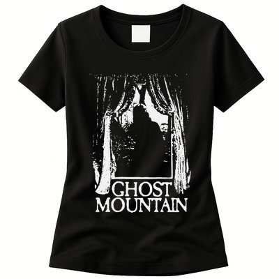 Ghost Mountain Window Black Womens T-Shirt