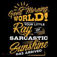 Good Morning World Sarcastic Ray Of Sunshine Tall T-Shirt
