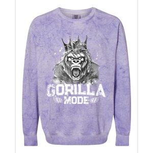 Gorilla Mode Workout Gym Success Fitness King Beast Gift Colorblast Crewneck Sweatshirt