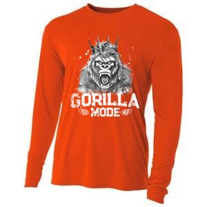 Gorilla Mode Workout Gym Success Fitness King Beast Gift Cooling Performance Long Sleeve Crew