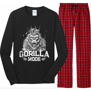 Gorilla Mode Workout Gym Success Fitness King Beast Gift Long Sleeve Pajama Set