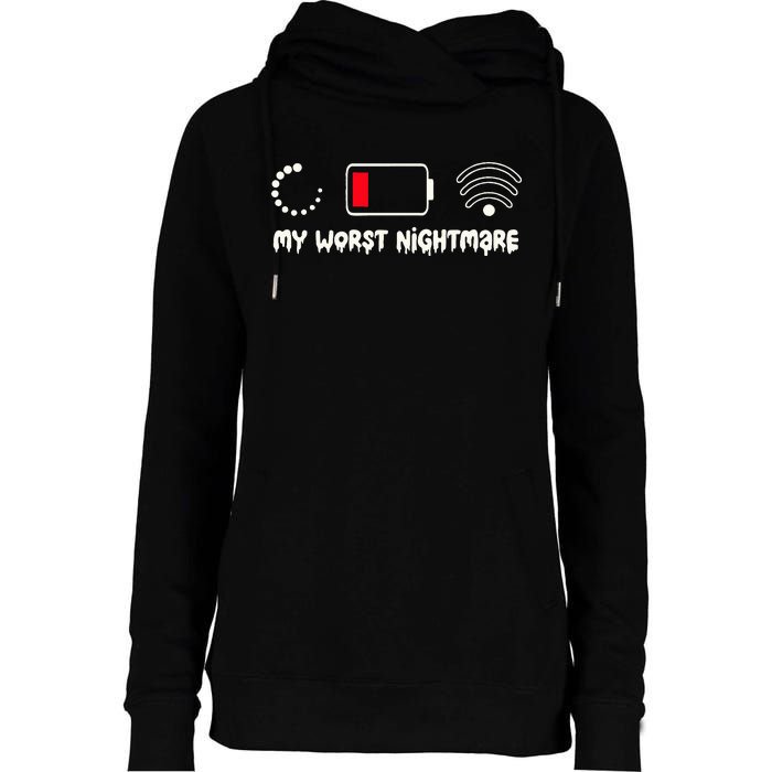 Gaming My Worst Nightmare Gamer Womens Funnel Neck Pullover Hood